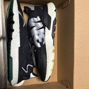 Adidas Black and Silver Athletic Shoes